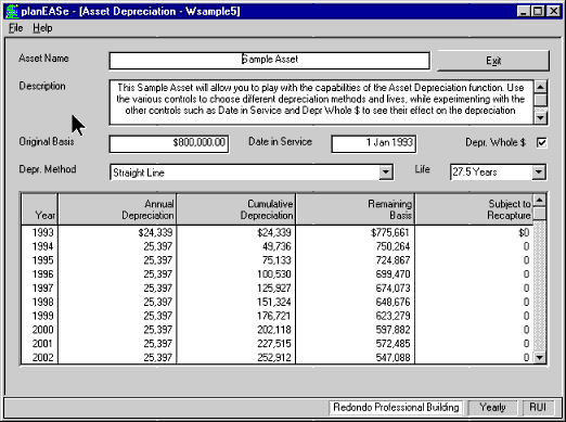 Computes Straight Line, Sum of the Years Digits, Declining Balance, 